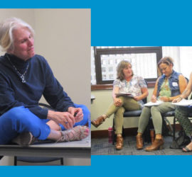 Ina_Hillebrandt_laughing_with_Cheryl_Miranda_Wendy_writing_at_Jump_Start_Your_Book_seminar